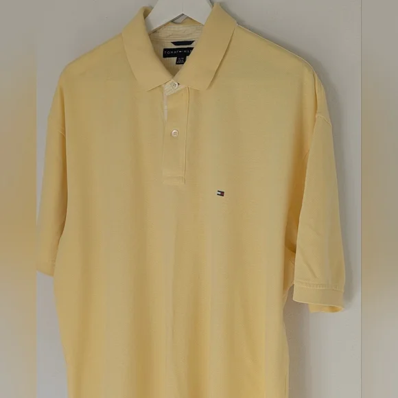 Tommy Hilfiger Mens XL Color Yellow Short Sleeve With Logo Polo Shirt - Picture 3 of 9